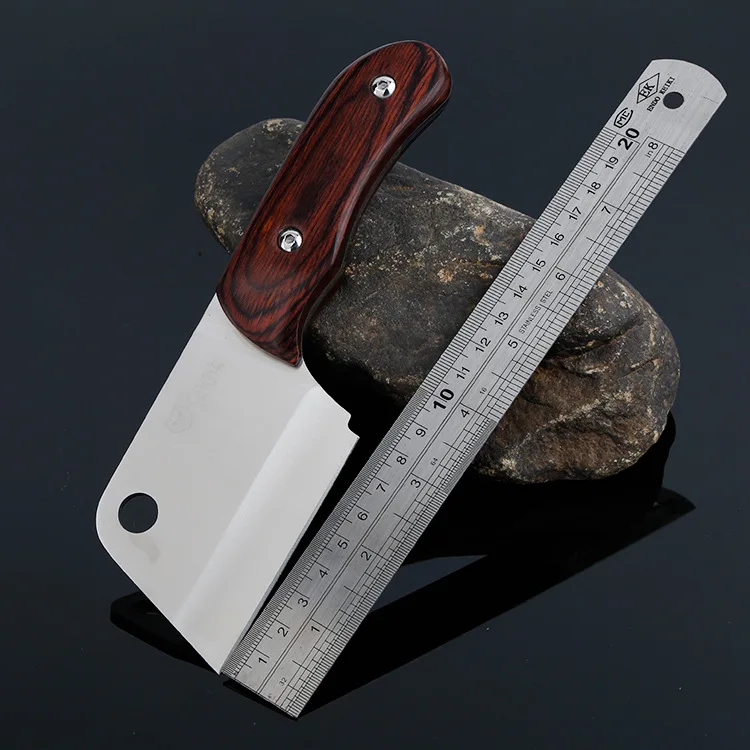 

Free Shipping Camping kitchen Fixed Blade knife Serrated Survival Knife ourdoor EDC tools wood handle with Nylon Sheath