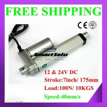

Free Shipping Linear Actuator ! 12V DC Linear Actuator With High Speed 40mm/s, 7inch/ 175mm Stroke 100N/10KGS Force