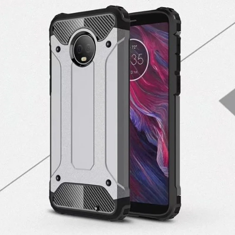 

Soft Silicon + PC Hard Armor Anti-knock Back Cover Case For Motorola Moto G6 /G6 Plus