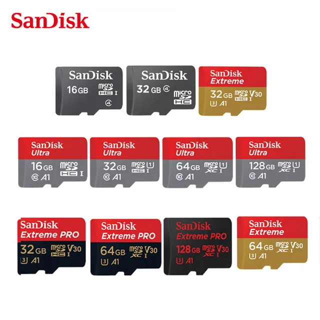 Original Sandisk Micro SD 16GB 32GB 64GB 128GB 200GB 256GB MicroSDHC