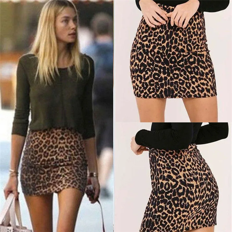 Женская мода лето мини Леопардовый принт юбки с высокой талией юбки женские повседневные юбки новое поступление
