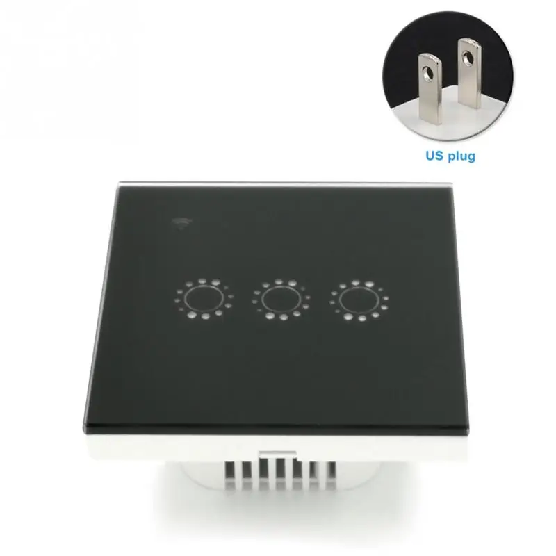 

US/EU/UK plug 3 Gang WIFI Smart Wall Light Remote 3 Way Touch Switch For alexa home kit