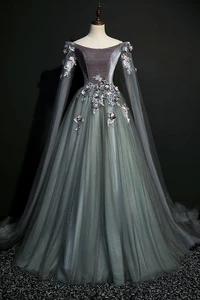 Dark Grey 18th Century Coronation Cosplay Ball Gown Medieval Dress Renaissance Gown Queen Victorian Belle Ball Gown