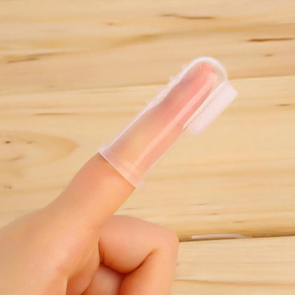 1 шт. мягкий безопасный детский силиконовый палец зубная щётка для ясного массажа Горячая
