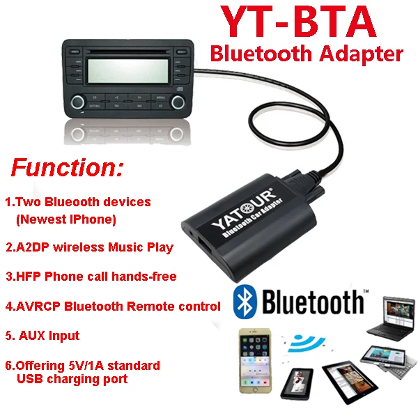 Yatour car radios Bluetooth AUX interfaces for AUDI 20PIN radios