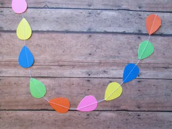 

Neon Raindrop Garland - Neon Paper Decor, Bright Raindrops, Paper GarlandNeon Theme, Paper Banners, Bride to Be, Bridal Showers