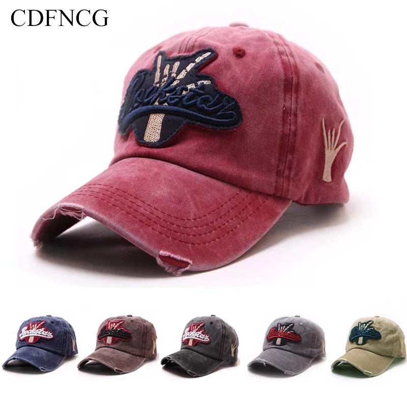 CDF 2019 моды летнего попа Snapback джинсовые Винтаж рок жест Кепка для бейсбола твердая