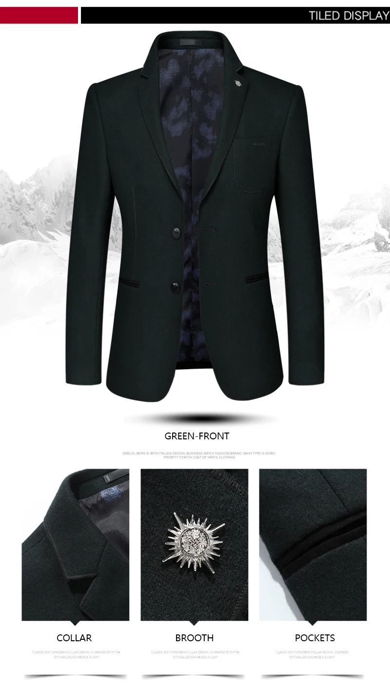N& B Для мужчин классический пиджак Slim Fit шерстяной Блейзер на свадьбу, костюм «Человек Куртка зимний классический американский Блейзер бархат SR11