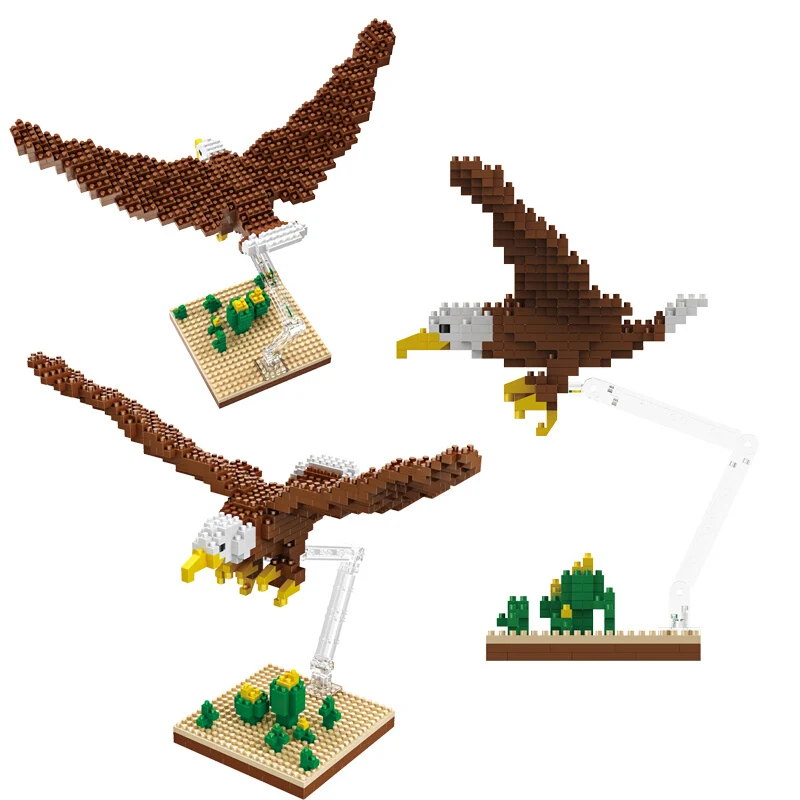 

nanoed Birthday gift NO compatible decoration animals America eagle sets model building Diamond mini blocks kid toy child bricks