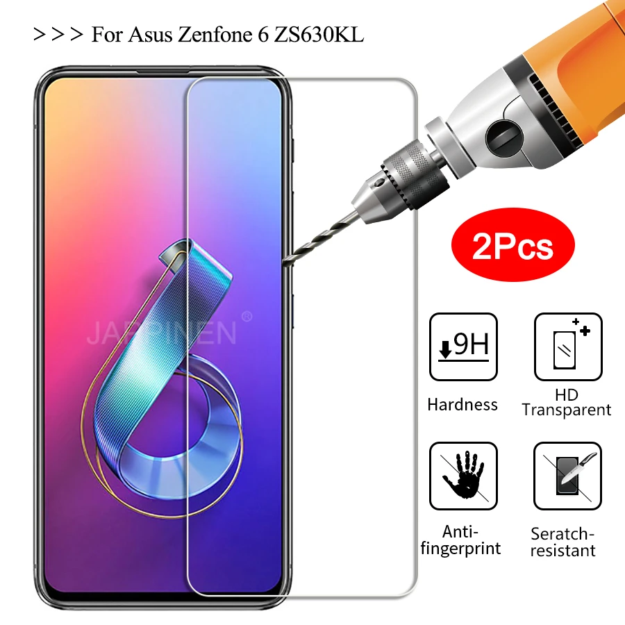 

2Pcs/lot 2.5D 0.26mm 9H Tempered Glass for Asus Zenfone 6 2019 ZS630KL Screen Protector for Asus Zenfone 6Z Protective Glass