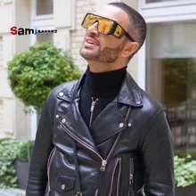 Samjune, негабаритные солнцезащитные очки, мужские ретро очки, цветные солнцезащитные очки для мужчин, модные брендовые Роскошные зеркальные очки Oculos