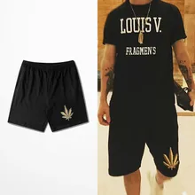 Европейские, американские, уличные, летние мужские шорты, кленовый лист, Embroid, модные, короткие штаны, скейтборд, хип-хоп, пляжные шорты для мужчин