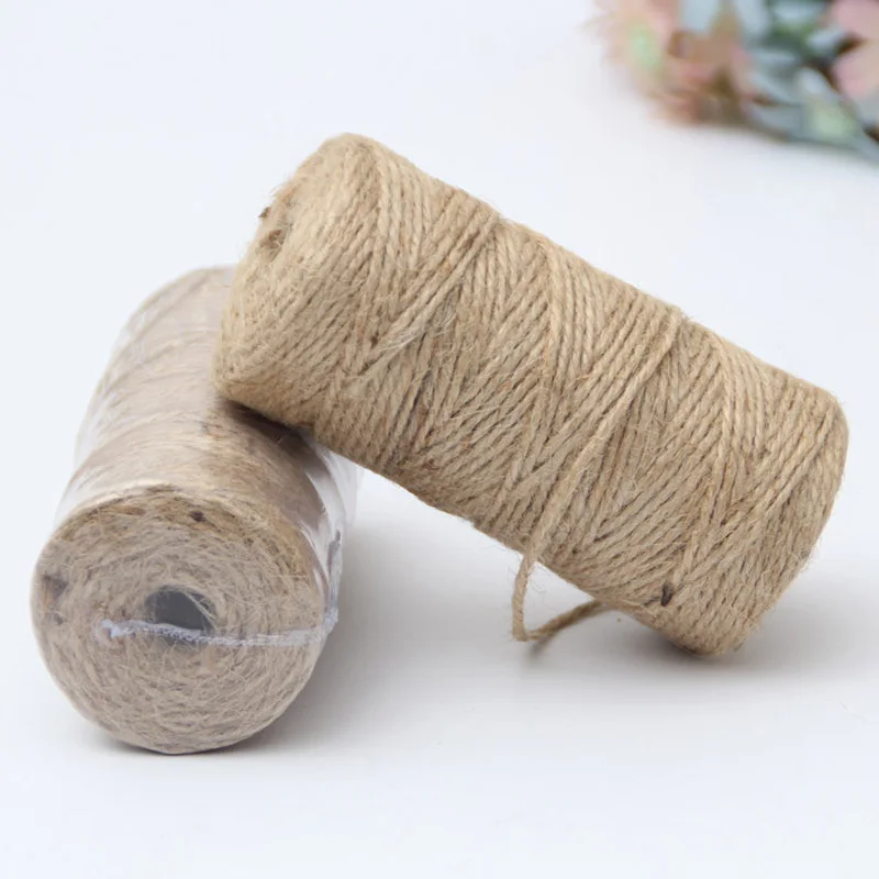 

100 Yard Natural Hemp Rope 2mm Dameter Florists Craft Decor DIY Party Wedding Gift Wrapping Cords Art Photo Wall Jute Ropes 25