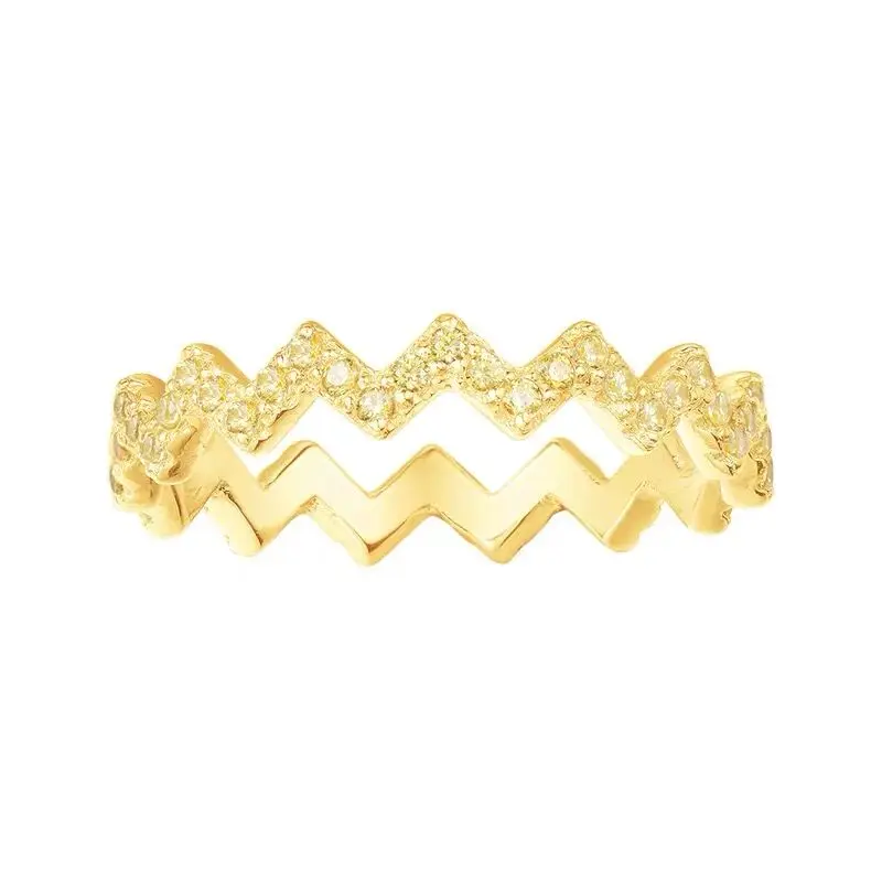 

JEM original 925 sterling silver 1:1 APM ring fashion jewelry geometric line series high quality irregular color diamond ring