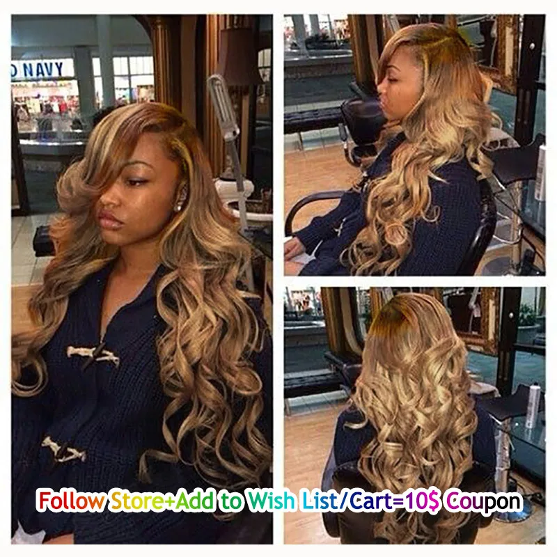 Light Brown Body Wave 3 Bundles Deals 27 Honey Blonde Brazilian