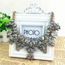 New Brand Fashion Crystal Necklaces Pendants Costume Chunky Choker Flower Collar Necklace statement Luxury Jewelry For