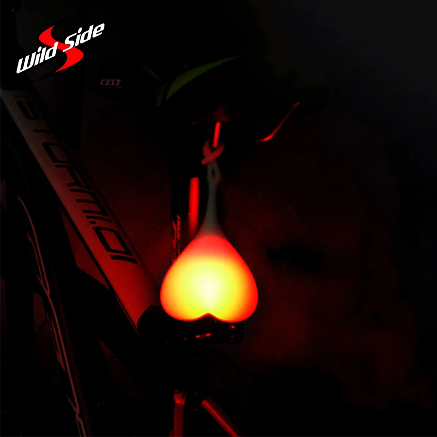 Excellent New Heart Shape Bike Light Silicone Gel Bicycle Saddle Light Rainproof Waterproof Night Riding Cycling Rear Warn Back Lamp Light 2