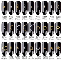 100/1000 шт S золотые серебряные медные полые шпильки для ногтей металлический скраб дизайн подвески Маникюр 3D дизайн ногтей украшения