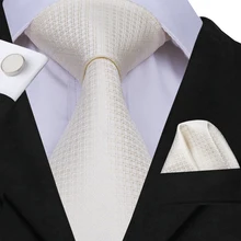 Hi-Tie, роскошные шелковые галстуки для мужчин, фирменный дизайн, классические, деловые, вечерние, свадебные галстуки, набор, белые модные галстуки, 8,5 см, C-3042