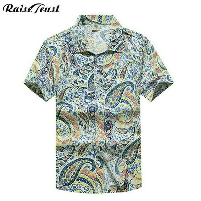 

2019 Fashion Mens Short Sleeve Hawaiian Shirt Fast drying Plus Size Asian Size M-5XL Summer Casual Floral Beach Shirts For Men