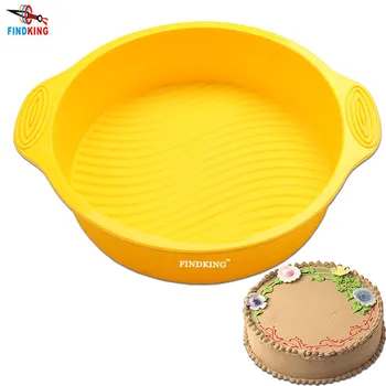 FINDKING 9 inch 28.5*24.5*6.2cm 175g DlY Round Shape 3D Silicone Cake Mold Baking Tools Bakeware Maker Mold Tray Baking