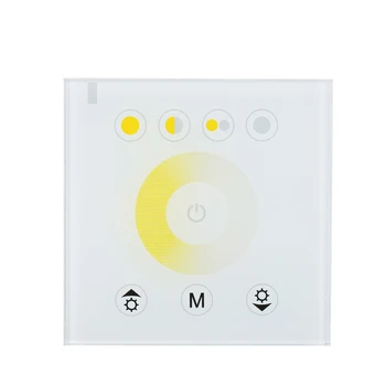 

2017 New Arrival LED Glass Touch Panel Dimmer Controller Wall Mounted Color Adjuster DC12V-24V for Hotel Home Club Decoration