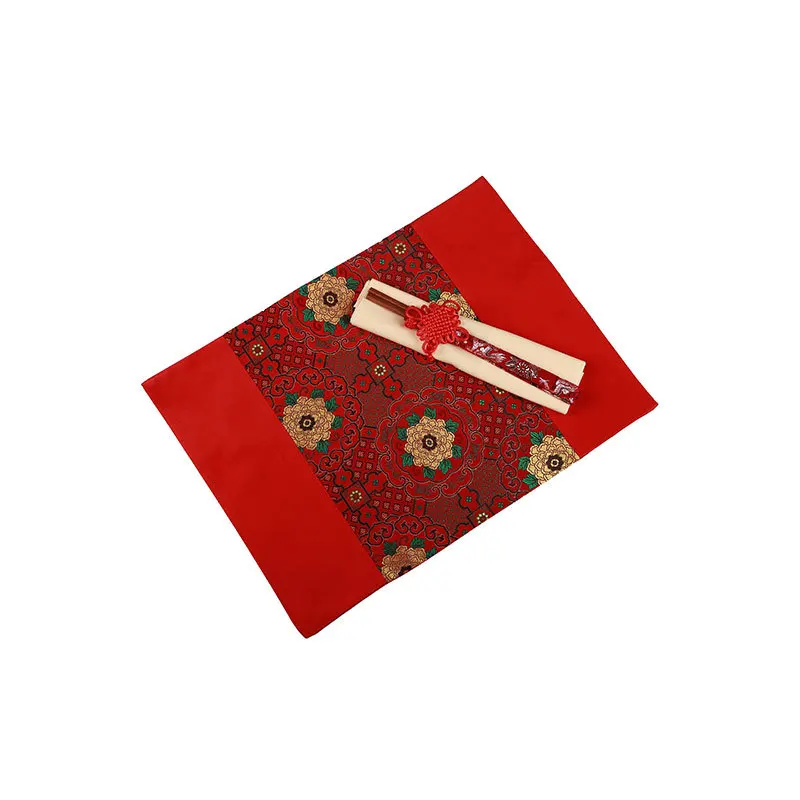 

Table pad Chinese traditional style classical silk brocade fabric customization red cloudy2 top grade table decoration