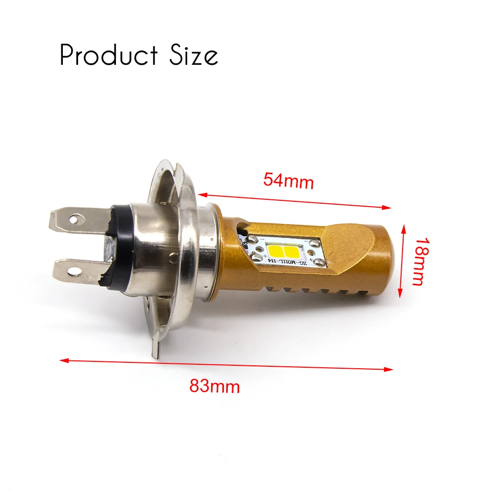1 шт. светодиодный головной светильник для мотоцикла, лампы H4 HS1 P15D H6M, мото светильник, фара для мотоцикла Honda Yamaha Suzuki