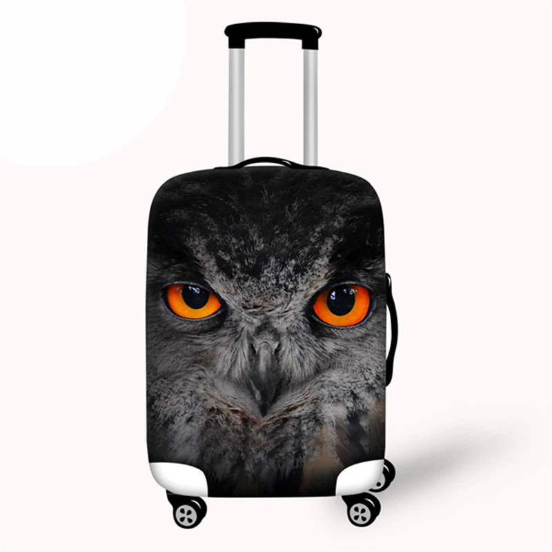 

Thick Elastic Luggage Protective Covers For 18 20 22 24 26 28 inch Trunk Case Black Owl Puppy Travel Suitcase Cover