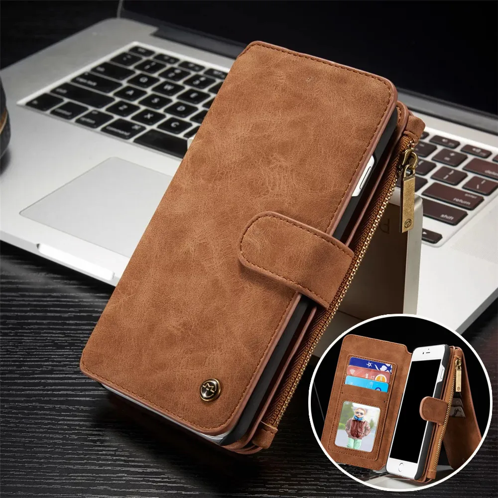 bilder für CaseMe Luxus Flip Reißverschluss Echtes Leder-kasten für iphone 7 6 6 S Plus 5 5 S SE Multifunktionale Flip Mappenabdeckung für iPhone7 Plu bilder für CaseMe Luxus Flip Reißverschluss Echtes Leder-kasten für iphone 7 6 6 S Plus 5 5 S SE Multifunktionale Flip Mappenabdeckung für iPhone7 Plu