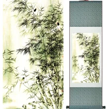 Картина из бамбука Chiense с персонажами и цветами, украшение для дома и офиса, рисунок с китайским свитком, 041110
