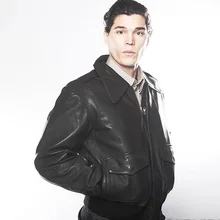 Модная черная брендовая новая классическая A-2 кожаная куртка. Мотоциклетная куртка, Мужская куртка из натуральной кожи. Распродажа