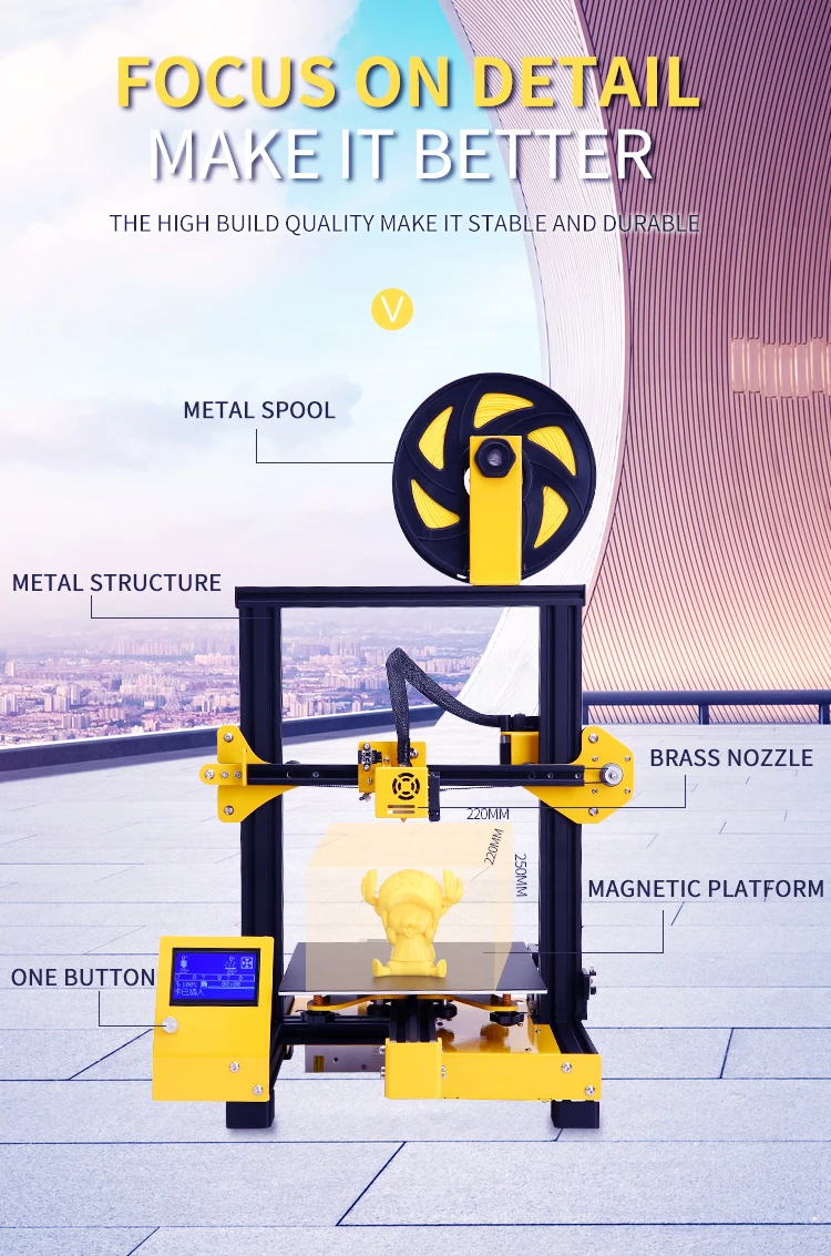 SUNHOKEY Sirius 3d принтер DIY комплект металлический большой размер печати Impresora 3D настольный Авто выравнивание доступны