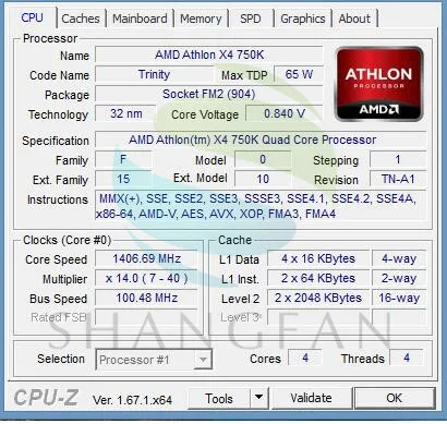 Процессор AMD X4 750K AD750KWOA44HJ Quad-Core FM2 3,4 GHz 4MB 100W процессор штук X4-750K(Рабочая) разъем FM2 X4 760K