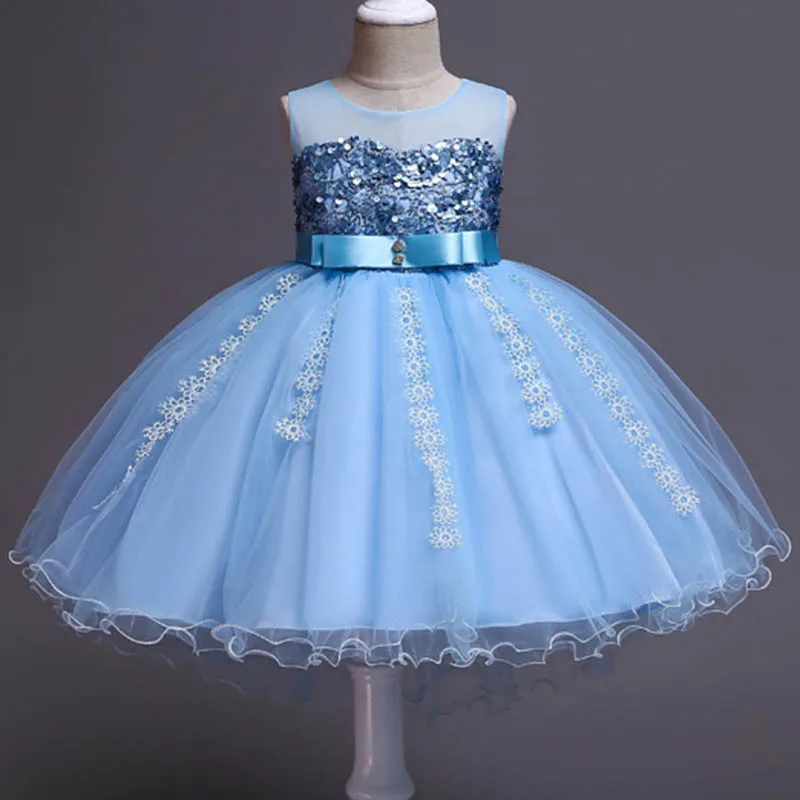

Kids Party Ball Gown Girls Wedding Dress Elegant Baby Girls Birthday Princess Dresses Teens Evening Vestido Children's Clothing