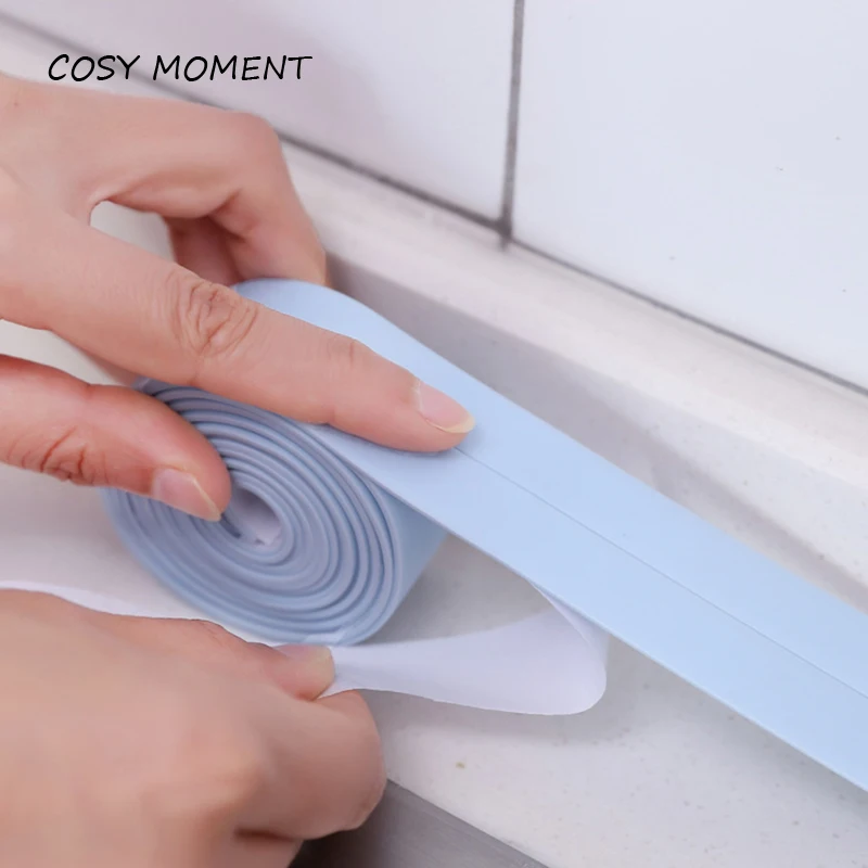 

COSY MOMENT DIY Self adhesive Waterproof Strip Bathroom Mosaic PVC Wall sticker Kitchen Ceramic Stickers Home Decor QT126