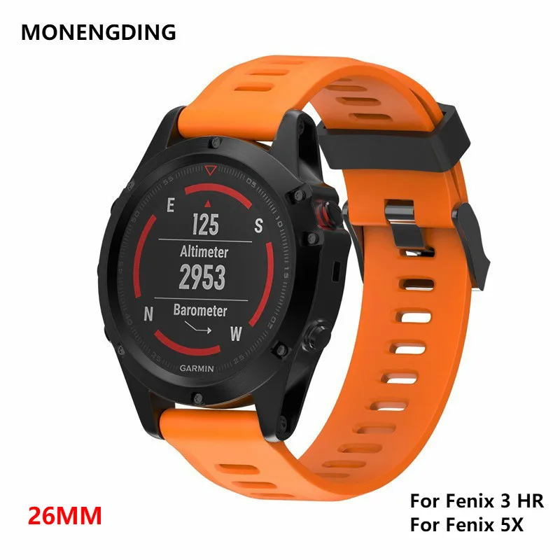 

26mm Silicone Wrist Strap For Garmin Fenix 3 Hr Watch Band For Garmin Fenix 5x Plus Colorful Smart Watch Strap Band For Fenix 3