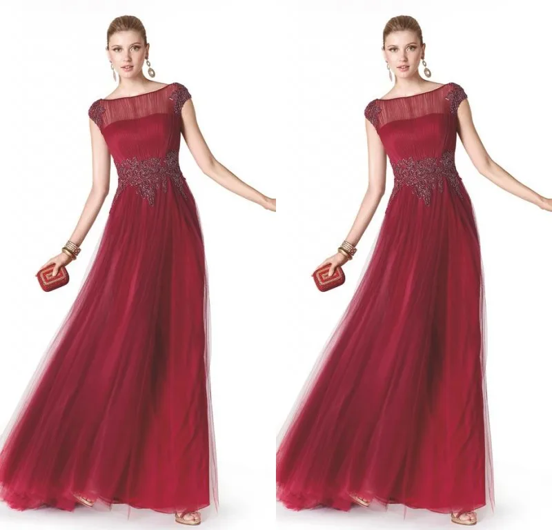 Elegant Fashion Mother Groom Evening Dress Wine Red Formal Mother Of The Bride Dresses Party