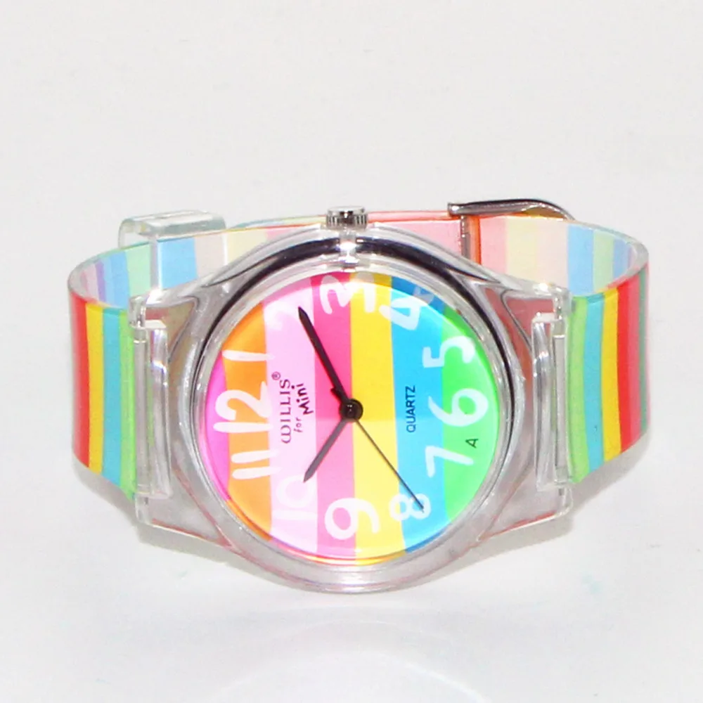 Новейшие стильные женские наручные кварцевые часы с радужным дизайном, водонепроницаемые спортивные наручные часы для девушек, студенток