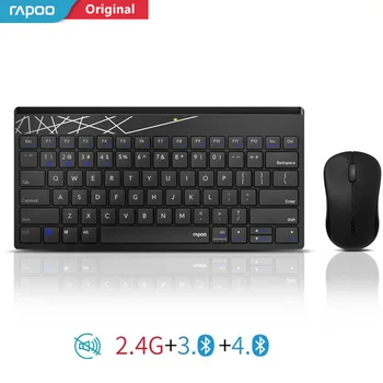 Rapoo Multi-mode Silent Wireless Keyboard Mouse Combo Switch Between Bluetooth & 2.4G Connect 3 Devices For Computer/Phone/Mac 1