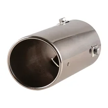 Stainless Steel Car Exhaust Pipe Rear Round Exhaust Tip Tail Muffler Silver Car Accessories