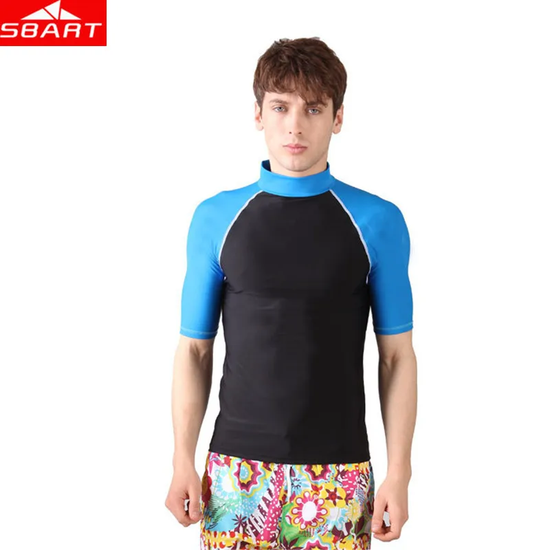 SBART Men Diving Wetsuits Jacket Short Sleeve UV Protection Tops Shirt