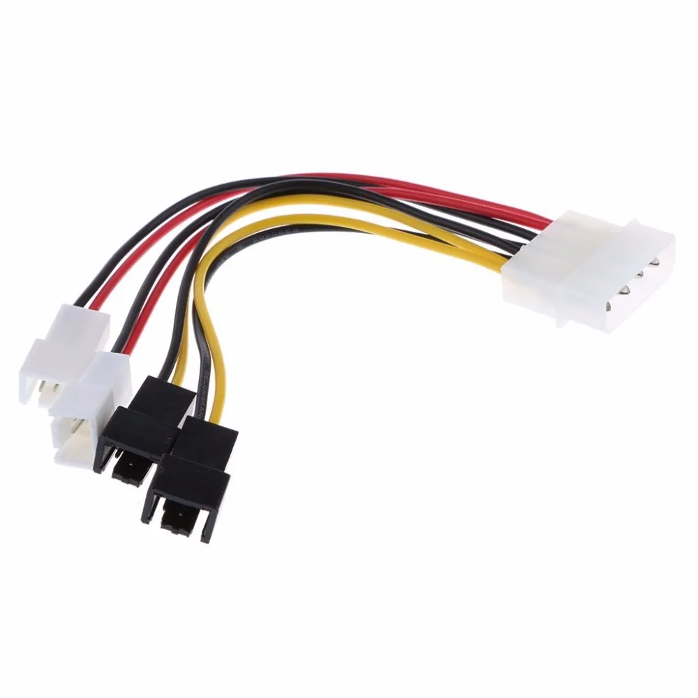 4 контактный кабель питания Molex к 3 контактному разъему адаптера вентилятора 12 В * 2