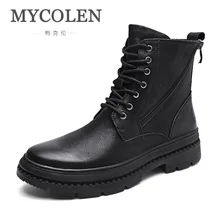 MYCOLEN Брендовая Мужская обувь осень-зима теплый хлопок Мужские ботинки Винтаж Стиль мужской мотоциклетная обувь удобные Для мужчин повседневная обувь