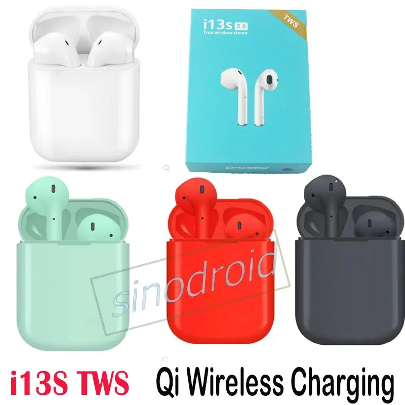 

Wireless Earphone i13S TWS Bluetooth 5.0 Earbuds Support Qi Wireless Charging Activate Siri Touch Control Sports Earphone