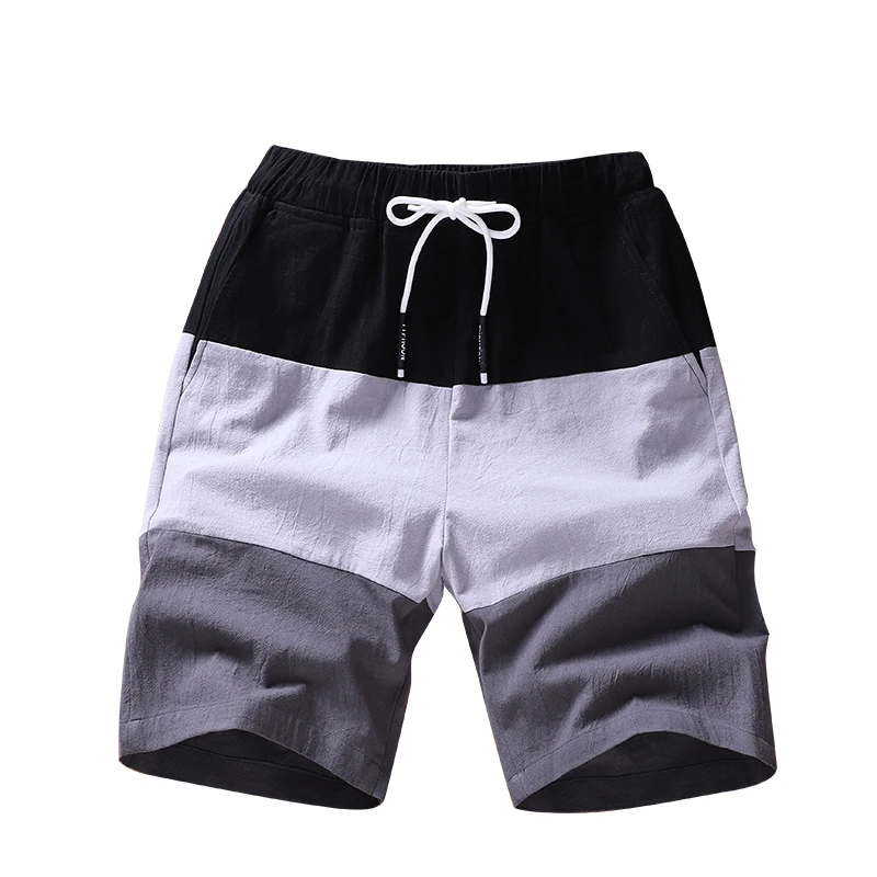 

2019 New Men Breathable Trunks Pants Color Stitching Swimwear Beach Shorts Tide Brand Summer Cotton Shorts