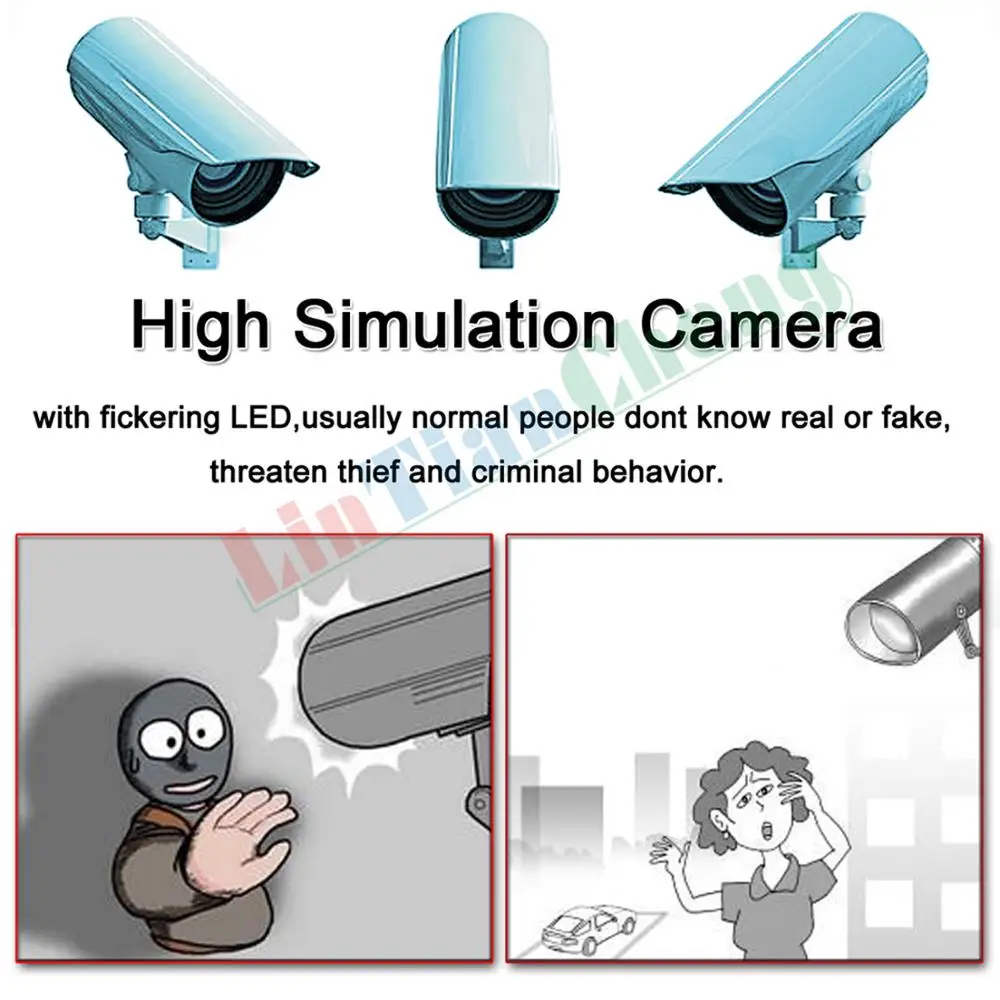 Outdoor Dummy cctv Camera Bullet Night Flashing LED White Mini Fake Home Security - 4.00001E+12