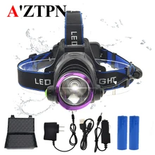 Светодиодный налобный фонарь 2000 лм XM-L T6 Перезаряжаемый Головной фонарь+ 2 шт 18650 батарея+ зарядное устройство