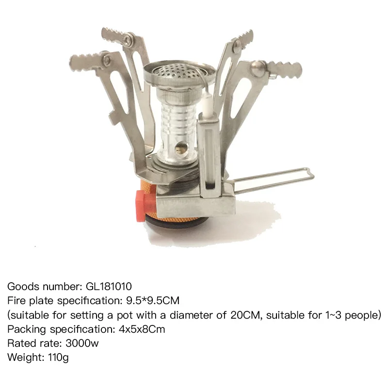 3000 Вт мини наружная газовая плита Кемпинг Газовая горелка Складная электронная плита походные портативные складные разделенные печи - Цвет: Белый