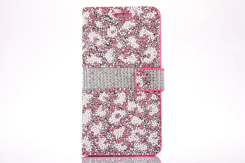 Leopard diamond rhinestone leather case iphone 6 6s 7 8 plus (4)